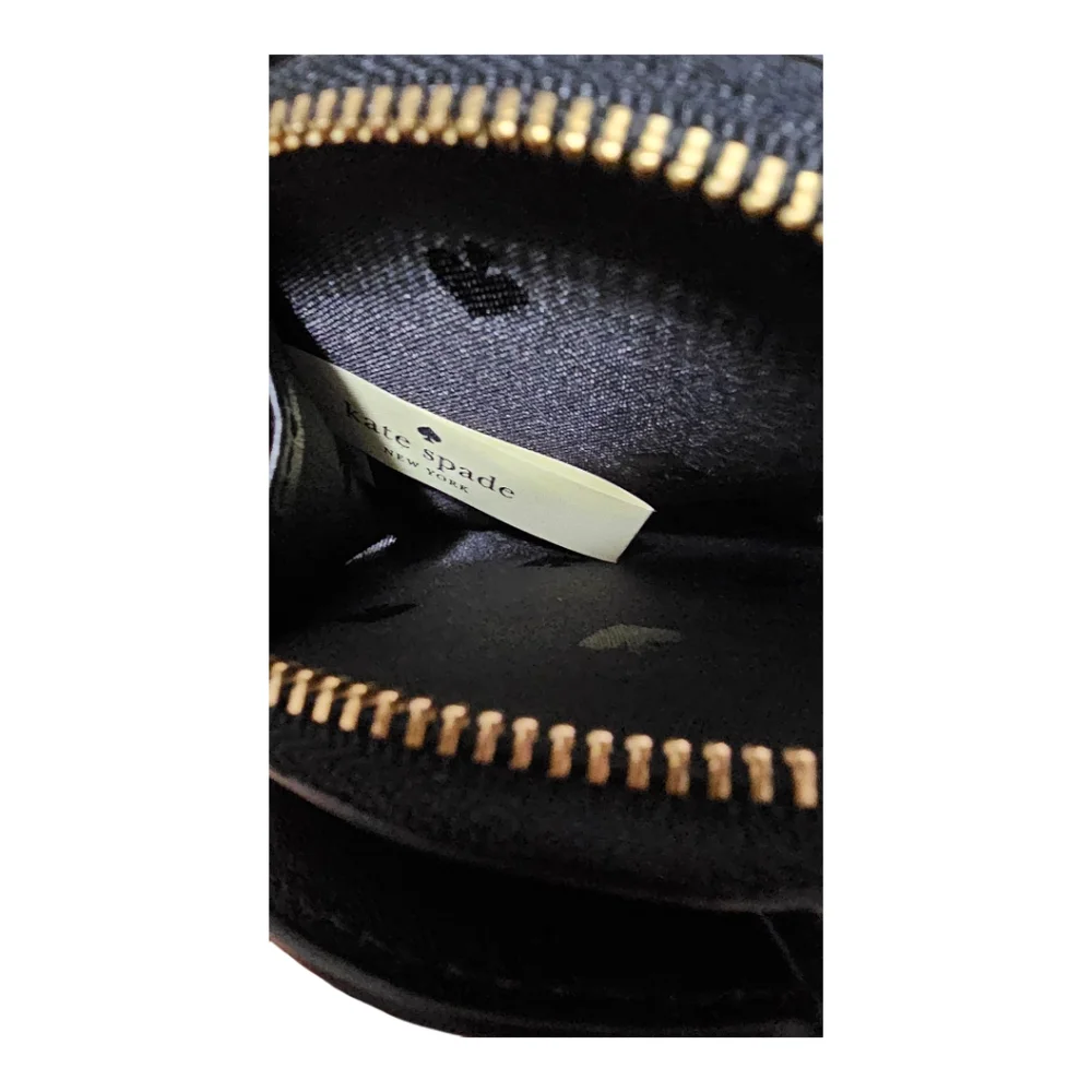 Kate Spade Black Leather Coin Pouch with Key Ring - Picture 6 of 7